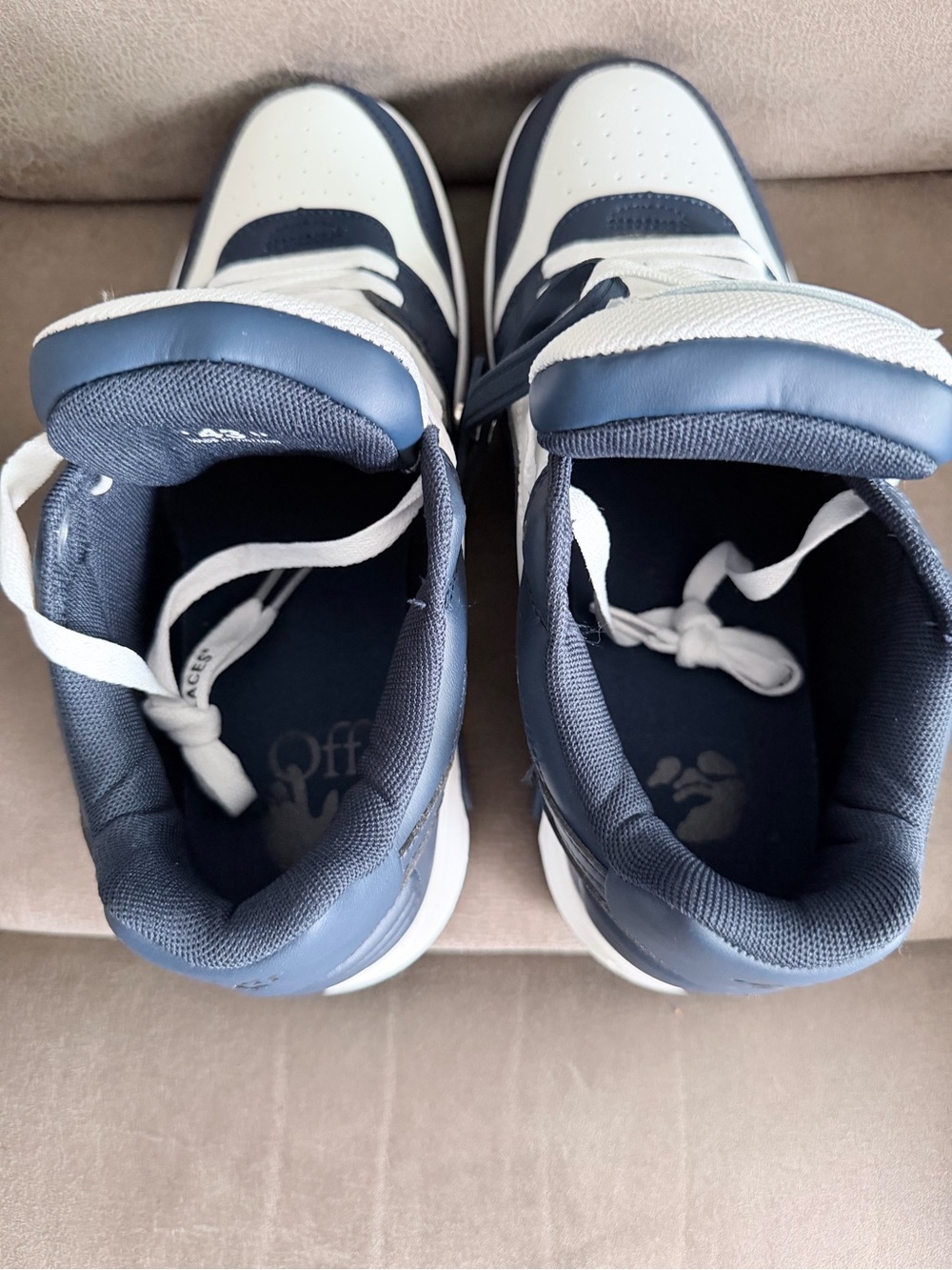 Off-White Men's Navy and White Sneakers - Picture 3 of 4